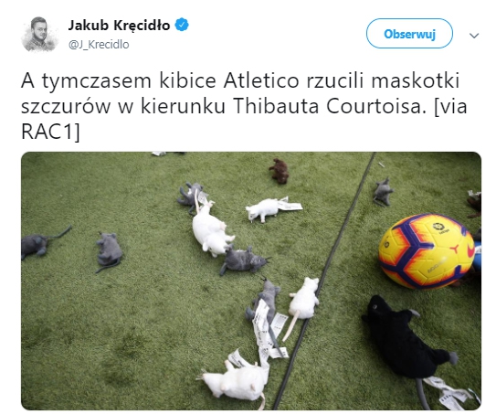 Tak kibice Atletico przywitali Courtoisa... :D